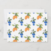 Handgezeichnete Blaubeeren und Kumquats Muster Dankeskarte (Rückseite)