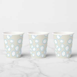 Handgezeichnete blaue Blasen Beige Babydusche Pappbecher