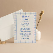 Handgezeichnete blaue Bun in der Oven Kupid Baby D Einladung