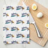 Handgezeichnete blaue Krabbe mit Hammer Mallet Cra Geschirrtuch (Viertel Falte)