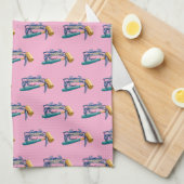 Handgezeichnete blaue Krabbe mit Hammer Mallet Cra Geschirrtuch (Viertel Falte)