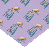 Handgezeichnete blaue Krabbe mit Hammer Mallet Cra Kurzer Tischläufer (Ecke)