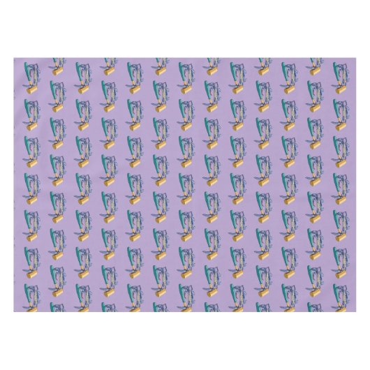 Handgezeichnete blaue Krabbe mit Hammer Mallet Cra Tischdecke (Vorderseite (Horizontal))