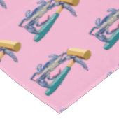 Handgezeichnete blaue Krabbe mit Hammer Mallet Cra Tischdecke (Schrägansicht)