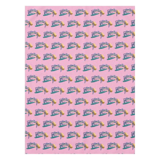 Handgezeichnete blaue Krabbe mit Hammer Mallet Cra Tischdecke (Vorderseite)