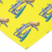 Handgezeichnete blaue Krabbe mit Hammer Mallet Cra Tischdecke (Schrägansicht)