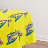 Handgezeichnete blaue Krabbe mit Hammer Mallet Cra Tischdecke (Beispiel)