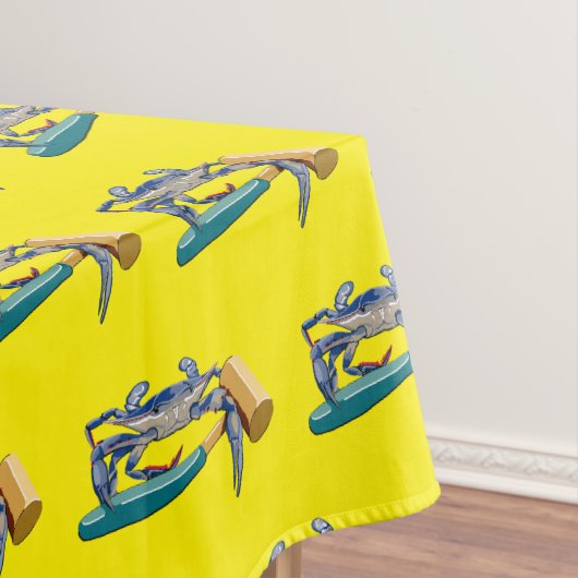 Handgezeichnete blaue Krabbe mit Hammer Mallet Cra Tischdecke (Beispiel)