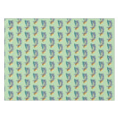 Handgezeichnete blaue Krabbe mit Hammer Mallet Cra Tischdecke (Vorderseite (Horizontal))