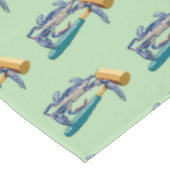Handgezeichnete blaue Krabbe mit Hammer Mallet Cra Tischdecke (Schrägansicht)