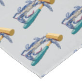 Handgezeichnete blaue Krabbe mit Hammer Mallet Cra Tischdecke (Schrägansicht)