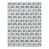 Handgezeichnete blaue Krabbe mit Hammer Mallet Cra Tischdecke (Vorderseite)