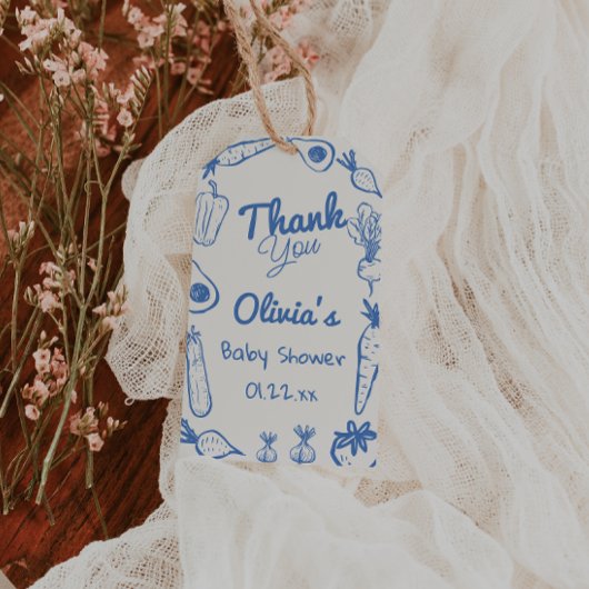 Handgezeichnete blaue, lokal angebaute Baby Boy-Du Geschenkanhänger