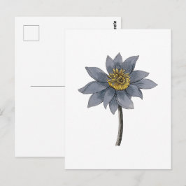 Handgezeichnete blaue Lotus-Illustration Postkarte