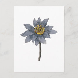 Handgezeichnete blaue Lotus-Illustration Postkarte