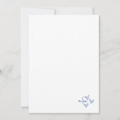 Handgezeichnete blaue wunderliche Hochzeit Einladung (Rückseite)
