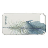 Handgezeichnete blaugraue Wasserfarbenfeder Case-Mate iPhone Hülle (Rückseite (Horizontal))