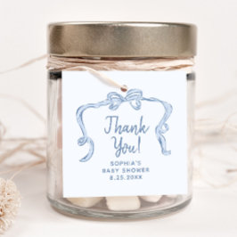 Handgezeichnete Blue Bow Boy Baby Dusche Tags Geschenkanhänger