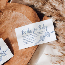 Handgezeichnete Blue Bow Boy Baby Shower Books für Visitenkarte