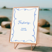Handgezeichnete Blue Frame Favoriten Poster