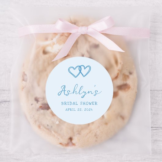 Handgezeichnete Blue Heart Brautparty Aufkleber