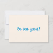 Handgezeichnete Blue Retro Bow Moderne Hochzeit RSVP Karte (Rückseite)