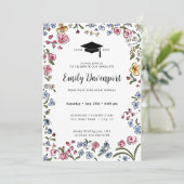 Handgezeichnete Blume Abschluss Foto auf der Rücks Einladung (Stehend Vorderseite)