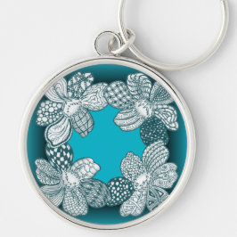 Handgezeichnete Blume auswählen Schlüsselanhänger