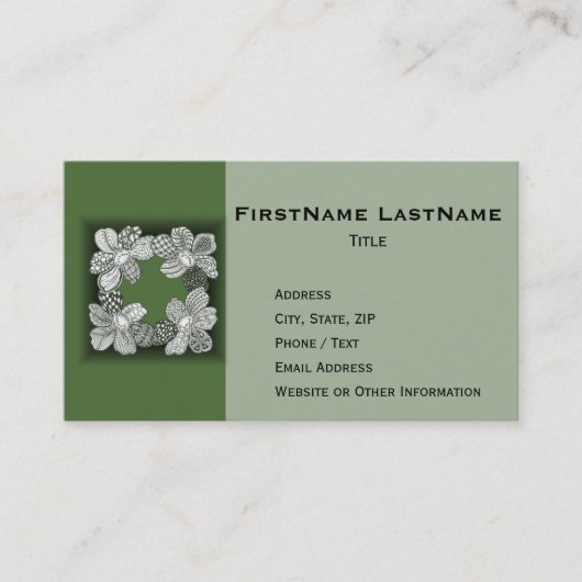 Handgezeichnete Blume auswählen Visitenkarte (Vorderseite)