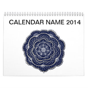 Handgezeichnete Blume Doily Design Kalender