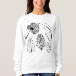 Handgezeichnete Blume Doodles Schwarzweiß-Pflanze  Sweatshirt