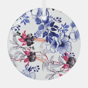 Handgezeichnete Blume: Farbige Wasserfarbe Ornament Aus Glas