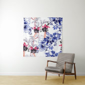 Handgezeichnete Blume: Farbige Wasserfarbe Wandteppich (Beispiel (Horizontal))