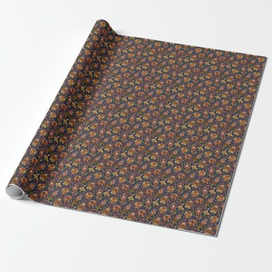 Handgezeichnete Blume: farbiges Marinemuster Geschenkpapier (Ungerollt)