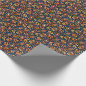 Handgezeichnete Blume: farbiges Marinemuster Geschenkpapier (Ecke)