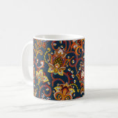 Handgezeichnete Blume: farbiges Marinemuster Kaffeetasse (Vorderseite Links)