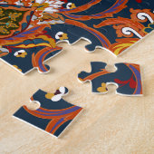 Handgezeichnete Blume: farbiges Marinemuster Puzzle (Seite)