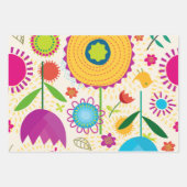 Handgezeichnete Blume Flachpapier Geschenkpapier Set (Vorderseite)