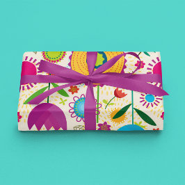 Handgezeichnete Blume Flachpapier Geschenkpapier Set