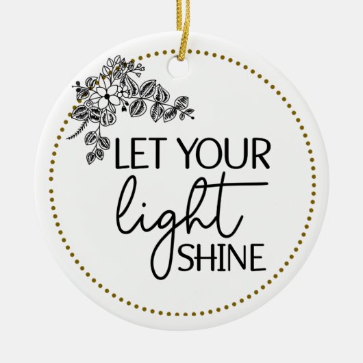 Handgezeichnete Blume Floral Lasse Ihren Lichtscha Keramik Ornament (Vorne)