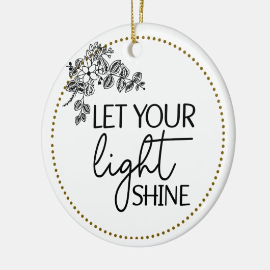 Handgezeichnete Blume Floral Lasse Ihren Lichtscha Keramik Ornament (Links)