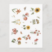Handgezeichnete Blume Florenz Vintag Terracotta Postkarte (Vorderseite)