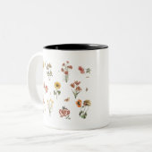 Handgezeichnete Blume Florenz Vintag Terracotta Zweifarbige Tasse (Vorderseite Links)