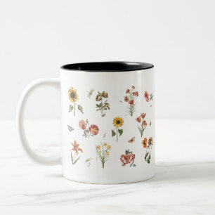Handgezeichnete Blume Florenz Vintag Terracotta Zweifarbige Tasse