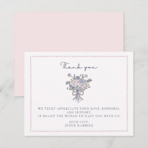 Handgezeichnete Blume, gepunkteter Rahmen Danke Ka Einladung