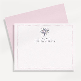 Handgezeichnete Blume, gepunkteter Rahmen, eine Ka Einladung