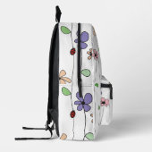 Handgezeichnete Blume & Ladybug Bedruckter Rucksack (Links)