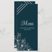 Handgezeichnete Blume Menükarte (Vorne/Hinten)