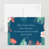 Handgezeichnete Blume mit John 14:27 Bible Verse Postkarte (Vorne/Hinten)