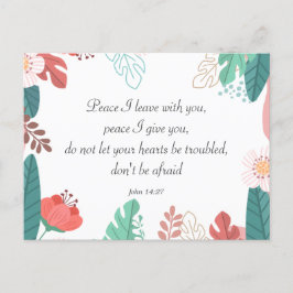 Handgezeichnete Blume mit John 14:27 Bible Verse Postkarte